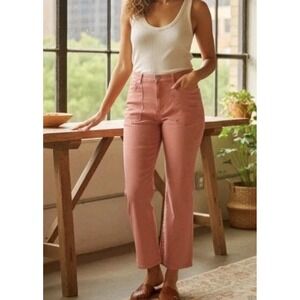 Joie Shally Guava Jeans Crop Western Wide Leg Pants Anthropologie Sz 27 NWT $228